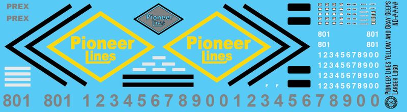 Pioneer Lines Yellow Gray Geeps Large Logo