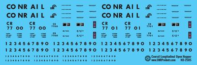 Conrail Longitudinal Hopper Decals
