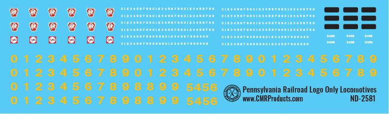 Pennsylvania Railroad Logo Only Locomotive Decals