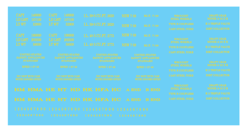 Freight Car Data - Open Hopper 70t - Roman Yellow Decals