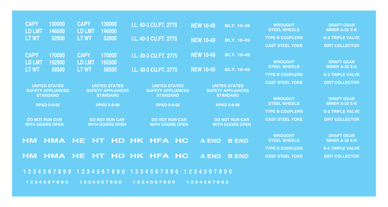 Freight Car Data - Open Hopper 70t - Gothic White Decals