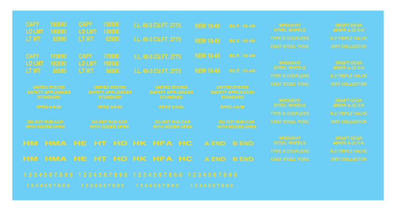 Freight Car Data - Open Hopper 70t - Gothic Yellow Decals
