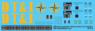 Norfolk Southern (NS) 86ft 4 Door Box Car ex DTI Patchout 1