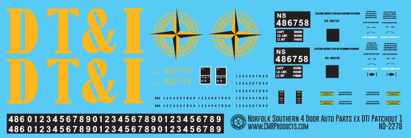 Norfolk Southern (NS) 86ft 4 Door Box Car ex DTI Patchout 1