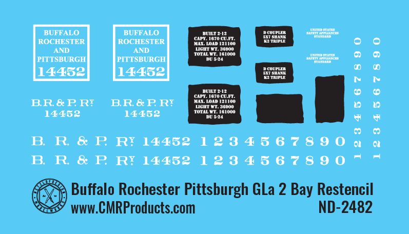 Buffalo Rochester Pittsburgh Open Hopper GLA 2 Bay Restencil Decals