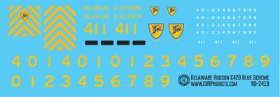 Delaware Hudson C420 Blue Scheme Decals