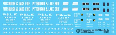 Pittsburgh Lake Erie PC Logo 40ft Box Car Decals
