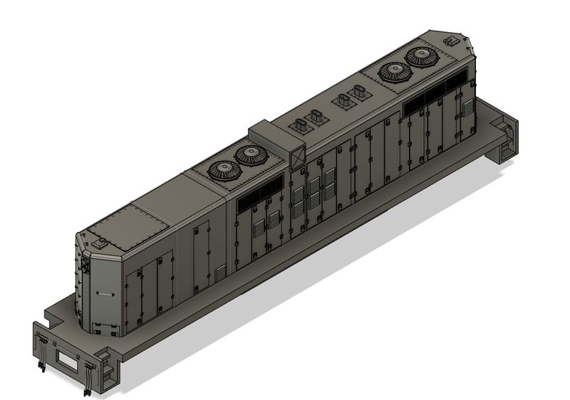 N Scale EMD BN GP9P2 B Unit Slug Style Handrail Locomotive Shell