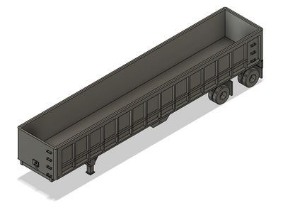 N Scale - Frameless End Dump Trailer Split Axle (Qty 2)