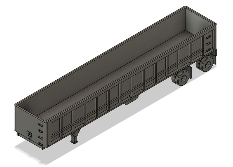 N Scale - Frameless End Dump Trailer Split Axle (Qty 2)