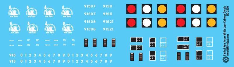 Central New Jersey White Logo Caboose Decals