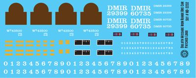 Duluth Missabe Iron Range Ore Car Patched Logo Decal Set