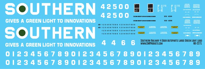 Southern 4 Door Auto Parts Large Green Light Logo Decals