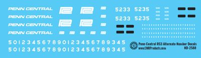 Penn Central RS3 Alternate Numbers Decals