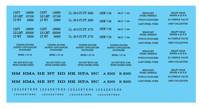 Freight Car Data - Open Hopper 70t - Roman Black Decals