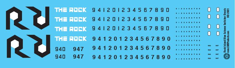 Rock Island Blue Scheme Switcher Decals