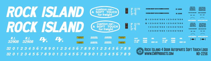 Rock Island Soft Touch 4 Silver Door Auto Parts Decals