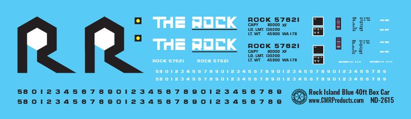 Rock Island Blue 40ft Box Car Decals