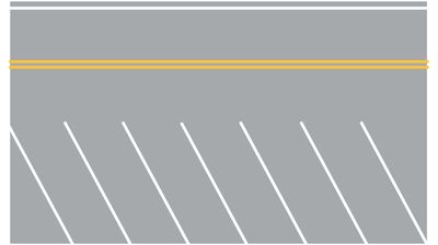 Easy Streets HO - Aged Asphalt Single Side Angled Parking White