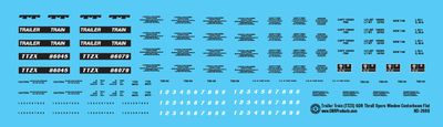 Trailer Train TTZX 60ft Thrall Opera Window Centerbeam Decals