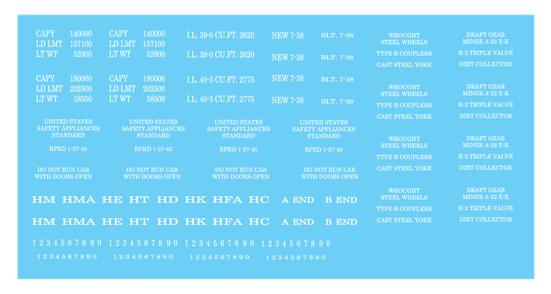 Freight Car Data - Open Hopper 70t - Roman White Decals