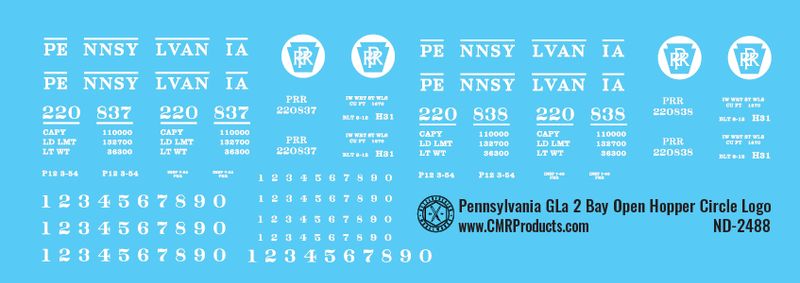 Pennsylvania GLa 2 Bay Circle Keystone Open Hopper Decals