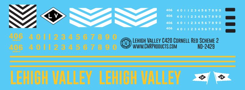 Lehigh Valley C420 Cornell Red Scheme 2 Decals