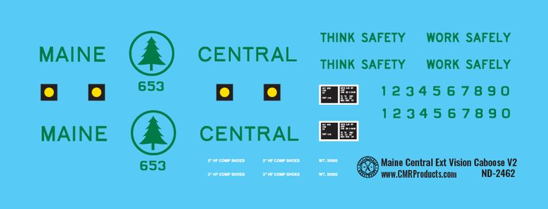 Maine Central Extended Vision Caboose - V.2 Decals