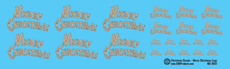 Christmas - Merry Christmas Logs Decals