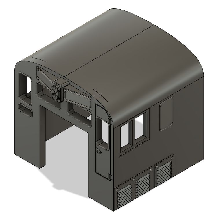 HO Scale Train Parts - CF7 Sight Engineer Window, Plugged 3 Window Cab