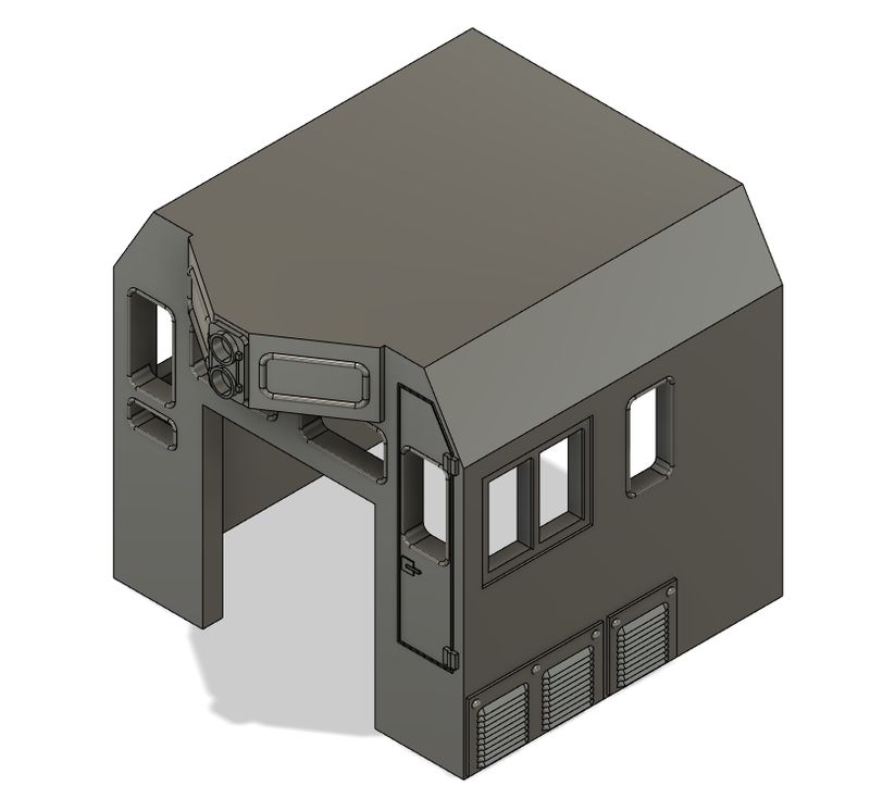 HO Scale Train Parts - CF7 Sight Window 3 Window Angled Cab