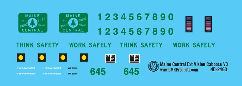 Maine Central Extended Vision Caboose - V.3 Decals