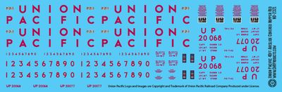 Union Pacific Red Lettering 40ft Airslide Covered Hopper Decals
