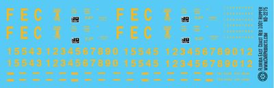 Florida East Coast Red 100t Open Hopper Decals