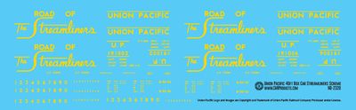 Union Pacific Streamliners Scheme 40ft Box Car Decals