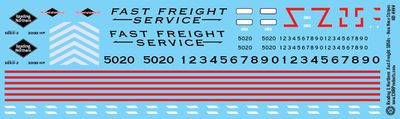 Reading Northern Fast Freight SD50 New Nose Stripes Decals