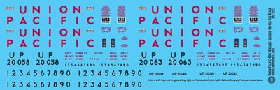 Union Pacific Red Black Lettering 40ft Airslide Covered Hopper Decals