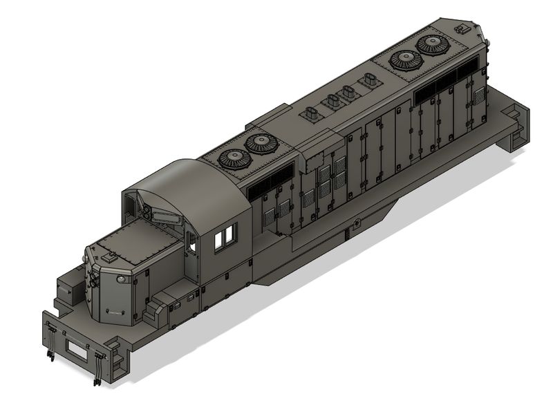 N Scale EMD GP10 Phase 2 ICG Lights in Nose Cab Locomotive Shell