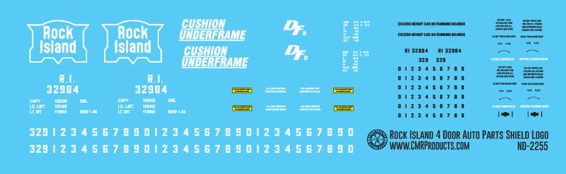 Rock Island Shield Logo 4 Door Auto Parts Decals