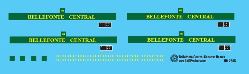 Bellefonte Central Caboose Decals
