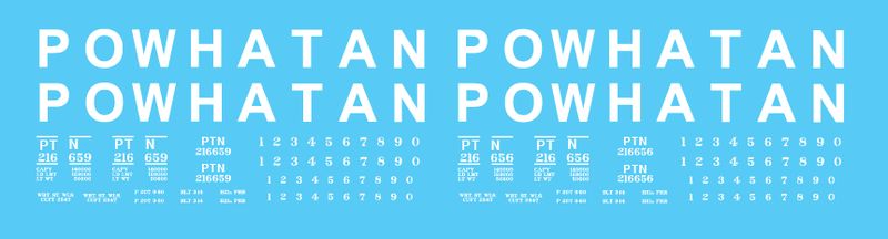 Powhatan 70t Open Hopper White Decals