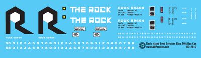 Rock Island Food Services Blue 40ft Box Car Decals