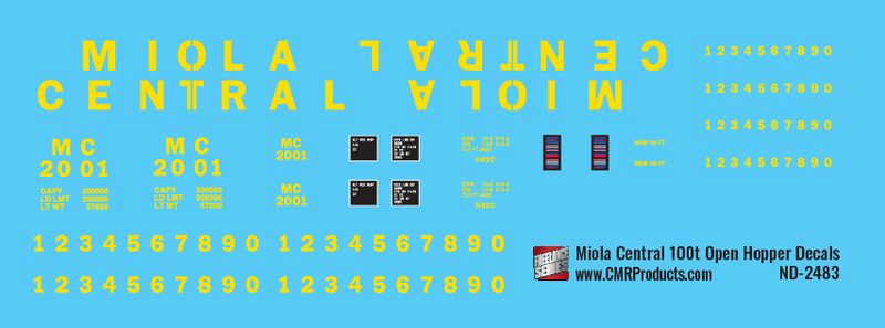 Miola Central 100t Open Hopper Decals