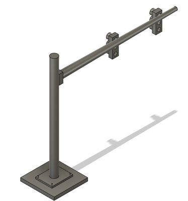 N Scale - Traffic Light Straight Pole 2 Light (Qty 2)