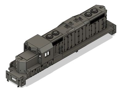N Scale EMD ATSF GP9u with patched DB Locomotive Shell