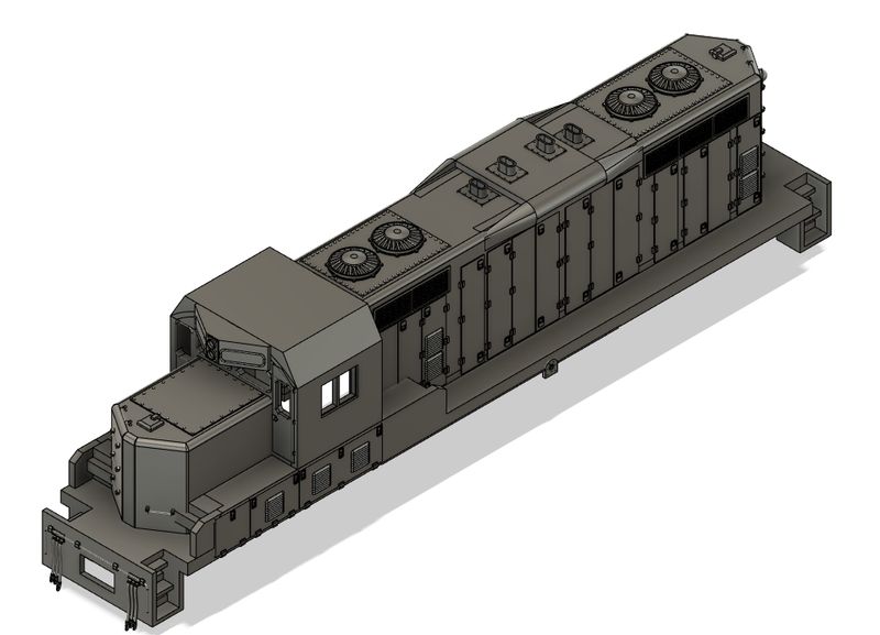 N Scale EMD ATSF GP9u with patched DB Locomotive Shell