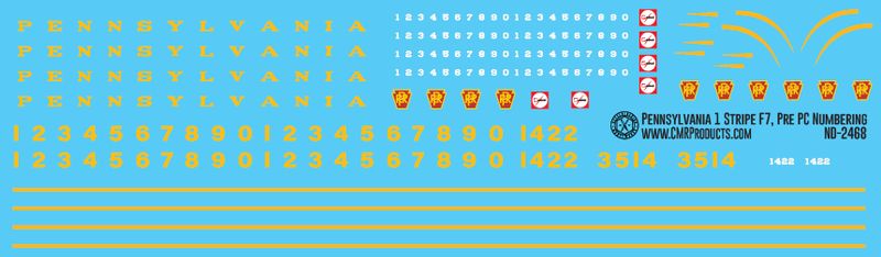 Pennsylvania Railroad One Stripe F Unit Decals
