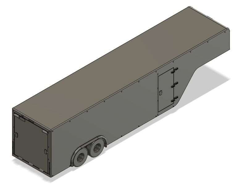 N Scale - Gooseneck 2 Axle Box Trailer (Qty 2)