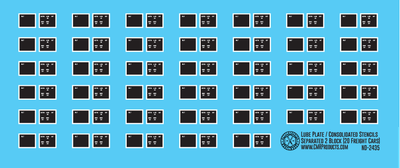 Freight Car Labels - 1970s Separated 2 Block Lube Plates