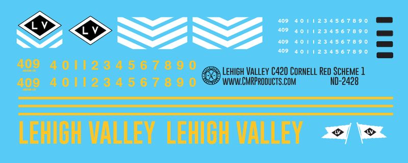 Lehigh Valley C420 Cornell Red Scheme Decals